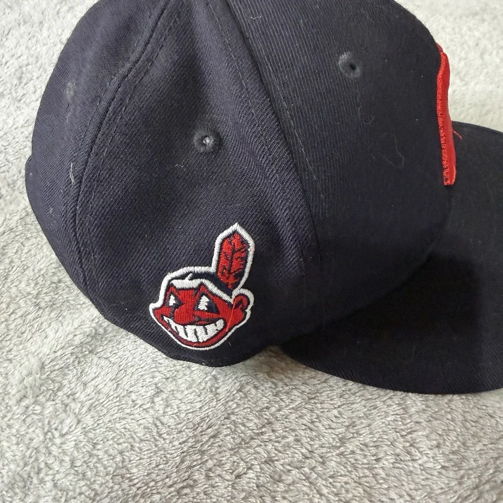 New Era 9FIFTY Cleveland‎ Indians Chief Wahoo Snapback Hat M/L Navy MLB